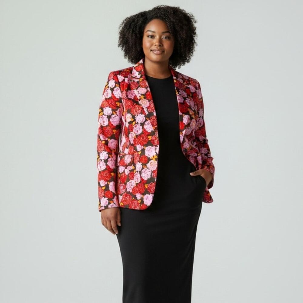 Linda Allard Ellen Tracy Allover Floral Blazer Jacket NWT Women's Sz 14 90s Y2K